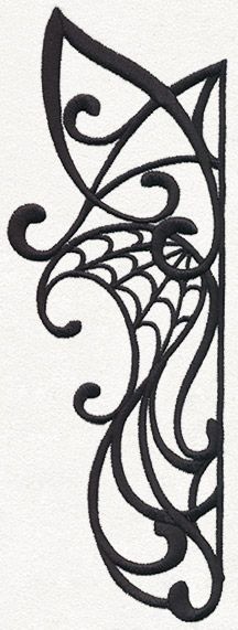 Gothic Nouveau - Flourish | Urban Threads: Unique and Awesome Embroidery Designs Art Nouveau Embroidery, Gothic Embroidery, Printable Stencils, Flourish Design, Gothic Elegance, Freestanding Lace Embroidery, Stencil Ideas, Urban Threads, Trendy Art