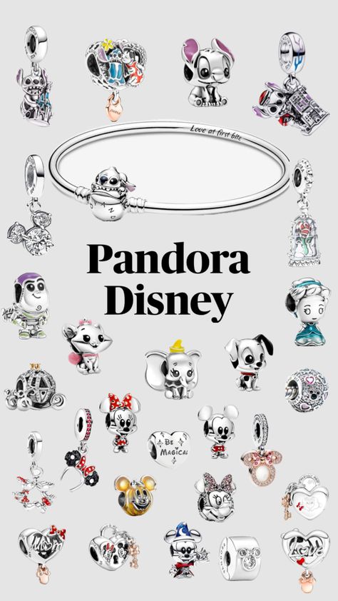 Disney Pandora Bracelet, Disney Pandora, Pandora Bracelet Charms Ideas, Pandora Charms Disney, Pandora Bracelet Designs, Pandora Jewelry Charms, Disney Charms, Pandora Disney, Pandora Beads