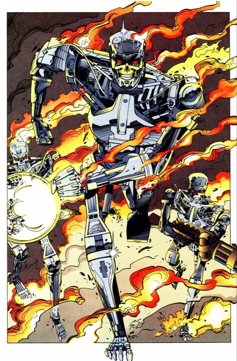 RoboCop versus The Terminator #2 [Dark Horse] | Art by Walt Simonson & Rachelle Menashe The Terminator 2, Walt Simonson, Terminator Genisys, Futuristic Robot, Frank Miller, Read Comics Online, Read Comics, Terminator, Female Character Design