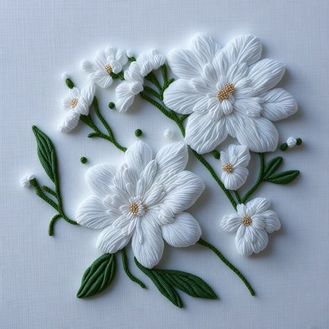 Embroidery Jasmine Flower, Jasmine Flower Embroidery, Jasmine Embroidery, Basic Blouse Designs, Flower Hand Embroidery, Basic Blouse, Hand Embroidery Tutorial, Embroidery Tutorial, Jasmine Flower