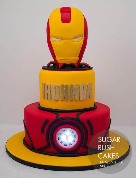 Iron Man Birthday Cake Avengers Themed Cakes, Ironman Party, Ironman Birthday, Iron Man Birthday Party, Iron Man Cake, Iron Man Party, Marvel Avengers Cake, Ironman Cake, Iron Man Birthday