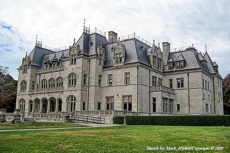 Salve Regina University, Newport Cliff Walk, Rhode Island Mansions, Architecture Reference, Newport Mansions, American Castles, American Mansions, Salve Regina, Building Inspiration