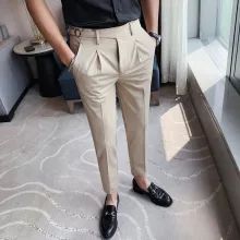 Casual Dress Pants Men, Formal Pant For Men, Social Dress, Mens Business Casual, Mens Casual Suits, Ankle Trousers, Dress Pant Suit, Slim Fit Dress Pants, Social Dresses