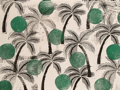 Palm Trees Block Printing by Anna Lillian Martinez on Dribbble Print Block, Palm Print, Block Printing Fabric, Block Printing, Palm Tree, Pug, Palm Trees, Block Print, Printing On Fabric