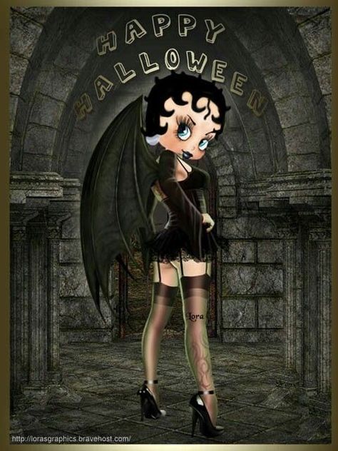 Feliz noche de brujas Boop Meme, Betty Boop Costume, Biker Betty Boop, Betty Boop Halloween, Betty Boop Quotes, Punk Makeup, Black Betty Boop, Betty Boop Cartoon, Betty Boop Art