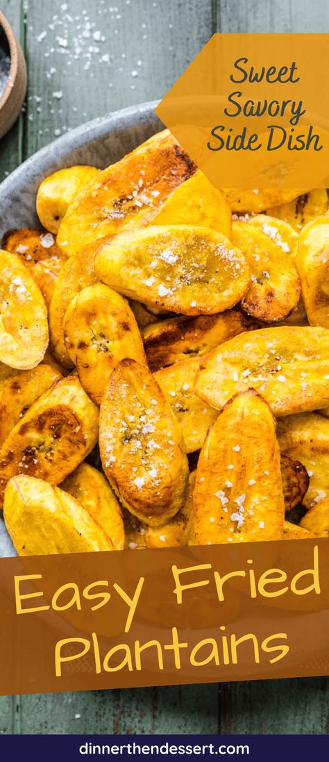 Fried Plantains Fried Plantain Recipe, How To Cook Plantains, Chicken Satay Recipe, Fried Plantain, Fried Plantains, Plantain Recipes, Ripe Plantain, Plantain Chips, Honey Mustard Sauce