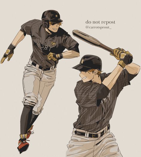 Baseball Fanart, Baseball Illustration, Baseball Drawings, Miya Twins, Baseball Guys, Baseball Art, Comic Manga, Dark Anime Guys, Haikyuu Fanart