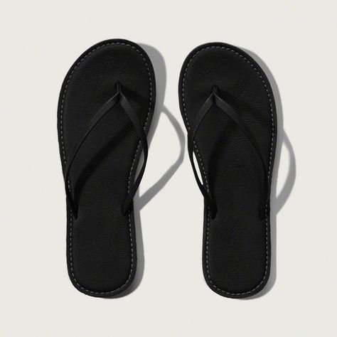 Abercrombie & Fitch Leather Flip Flops ($19) ❤ liked on Polyvore featuring shoes, sandals, flip flops, black, black sandals, black flip flops, kohl shoes, leather shoes and leather sandals Black Leather Flip Flops, Dr Shoes, Roblox Game, Fashion Shoes Sandals, Leather Footwear, Black Flip Flops, Fashion Slippers, Girly Shoes, Leather Flip Flops