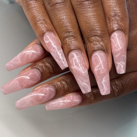 me 🤝 rose quartz marble 💖 i could stare at this set all day and night all those hand painted details are just so satisfying to look at🥵🥵 Need to do more L and XL sets like this!!! PLEAZE!!! Service: GelX + Nail Art Booking link is in my bio! Limited spots available for August!! 💖💖 #yegnails #780nails #587nails #nailsofinstagram #nailart #cutenails #hardgelnails #buildergelnails #nailinspo #nails #trendynails #tiktoknails #pinterestnails #gel #yegartist #explorepage #ignails #nailsalon #... Almond Pink Marble Nails, Blooming Gel Nail Art Marble, Blooming Gel Marble Nails, Quartz Nail Art, Geode Nails, Pink Marble Nails, Rose Quartz Nails, Quartz Nails, Quartz Marble