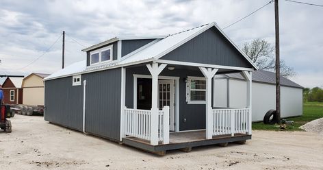 16x40 Finished Tiny Home ready to be delivered.  Take advantage of  our Spring    BLOWOUT ... Shed Homes, Barn House Plans, Tiny Home, Storage Shed, Tiny Homes, Built In Storage, Barn House, Ranch House, Log Cabin