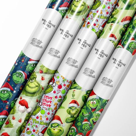 Choose The Grinch Wrapping Papers to decorate your birthday or Christmas gifts. This wrapping features edge-to-edge printing. With several different wrapping paper rolls, you're sure to find the perfect size and quantity for your needs. Plus, free shipping is available for USA, United Kingdom, and European Union customers. Gift wrapping paper features edge-to-edge printing on premium gloss paper (90 GSM) for a smooth and clean look. Choose from different designs or order them all! THE GRIN... Grinch Wrapping, Grinch Wrapping Paper, Wrap Rolls, The Grinch Christmas, Wrapping Paper Rolls, Wrapping Papers, Paper Rolls, Grinch Christmas, The Grinch