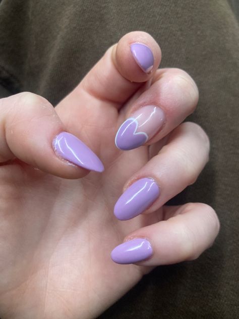 Nails Barbie, Lilac Heart, Heart Nail, Heart Nail Art, Heart Nails, Nail Tutorials, Purple Nails, Minimal Design, Lilac