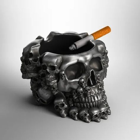 STL file skull ashtray biomechanical skull ashtray robot ashtray a02 (1) 💀 ・3D print design to download・Cults Skull Ashtray, 3d Print Design, Dog Animation, Pig Character, Bathroom Outdoor, 3d Printable, Simple Prints, Print Models, Cute Toys