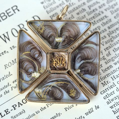 Memento Mori Jewelry, Hair Locket, Hair Keepsake, Victorian Hair, Victorian Hairstyles, Georgian Jewelry, Hair Jewellery, Colored Stones, Upcycled Jewelry