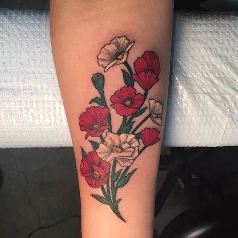 Tattoo uploaded by Aly H. | Red and white poppies! Done at Golden Goose Tattoo in El Paso, TX! | 156722 | Tattoodo Goose Tattoo, White Poppies, Men Tattoos, White Poppy, Great Tattoos, Tattoos For Men, Golden Goose, Ink Art, Tattoo Studio