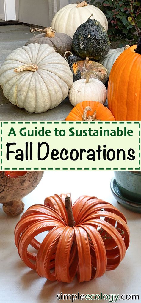 Sustainable Fall Decorations, Recycled Fall Decorations, Recycled Pumpkin Crafts, Sustainable Diy Crafts, Zero Waste Fall Decor, Eco Friendly Fall Decor, Zero Waste Halloween Decor, Eco Friendly Halloween Decor, Sustainable Halloween Decor