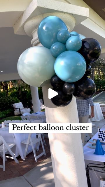 Balloon Arch In Kitchen, Mailbox Balloon Decor, Balloon Clusters From Ceiling, Outside Balloon Garland, Park Balloon Decorations, Outdoor Tent Balloon Decorations, Balloons Around Pillars, Outside Balloon Decorations, Backyard Balloon Decorations