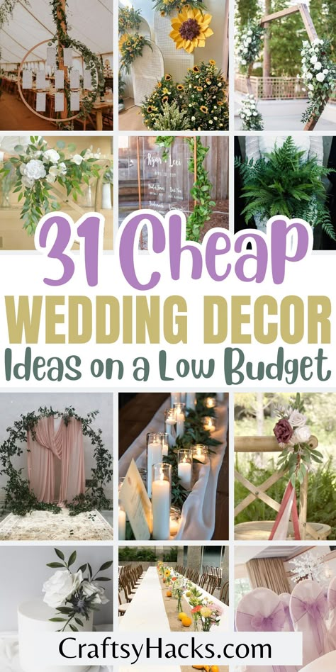 31 Stunning Marriage ceremony Decorations to Save You Cash Check more at https://howcandothis.com/weddingideas/31-stunning-marriage-ceremony-decorations-to-save-you-cash/ Cheap Decor Wedding, Budget Wedding Table Decorations, Outdoor Rustic Wedding Ideas On A Budget, Diy Decorations For Wedding, Simple Civil Wedding Decor, Simple Cheap Wedding Decorations, Wedding Decor Not Flowers, Wedding Decor Planning, Boho Wedding Cheap