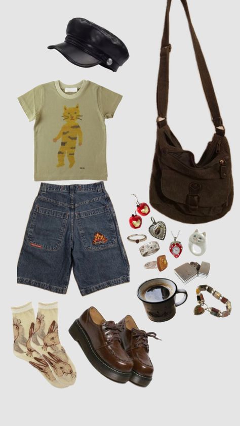 offbeat outfit inspo 3 Clutter Core Outfits, Artistcore Outfits, Outfit Inspo Cottagecore Grunge, Dazecore Outfit, Granny Core Outfits, Trinketcore Outfit, Retrocore Outfits, Fairycore Outfit Colorful, Artsy Summer Outfit