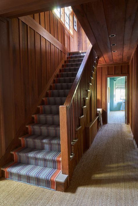 See How This Older Home’s Remodel Restored Its Historic Charm | Apartment Therapy Wood Paneling Entryway, Wood Paneled Room, Wood Paneled Walls, Apartment Remodel, Organic Modern Bedroom, Paneled Walls, Barcelona Home, Hydraulic Tiles, Old Home Remodel