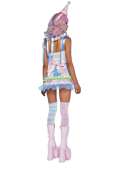 Bubblegum Bozo Costume Set - COLORBLOCK / XX-Small Colorful Clown Costumes, Pastel Clown Outfit, Pink Clown Costume, Clown Costume Aesthetic, Clown Core Fashion, Pierrot Clown Costume, Cotton Candy Halloween Costume, Cute Clown Costume, Pastel Clown