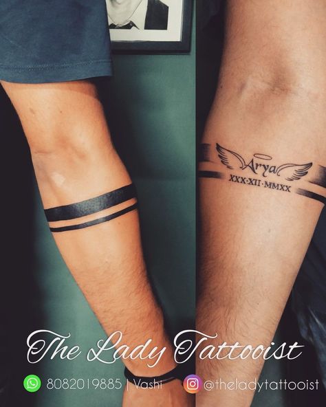 Female Armband Tattoo, Tattoo Ideas Arm Band, Band Arm Tattoo Men, Name Band Tattoo Design, Tatoos Men Hand Band, Mens Band Tattoo, Armband Tattoo Design Men, Tattoo Bands For Men, Forearm Band Tattoos Men