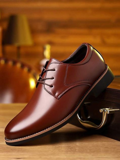 Men's Fashionable Formal Business Dress Shoes | SHEIN USA Formal Business, Styles P, Business Dresses, Formal Shoes, Business Fashion, Pu Leather, Dress Shoes, Fashion Dresses, Leather