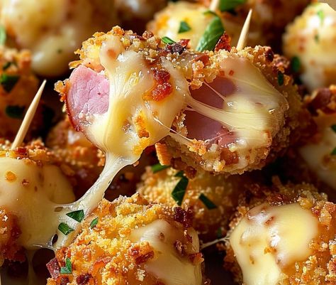 Chicken Cordon Bleu Bites Air Fryer Savory Cheese & Ham Chicken Bites – Chloe foods Cordon Bleu Bites, Chicken Cordon Bleu Bites, Cordon Blue, Creamy Ranch Dressing, Chicken Ham, Gluten Free Bread Crumbs, Savory Cheese, Chicken Cordon, Food Appetizers