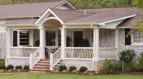 25 Porch Roof Ideas – Boost Your Curb Appeal Porch Roof Styles, Porch Roof Design, Roof Porch, Front Porch Deck, Front Porch Addition, Brick Porch, Porch Design Ideas, House Front Porch, Porch Addition