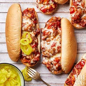 Yep, you can use your Instant Pot to make these loaded Italian sandwiches! A mix of Italian sausage and ground turkey makes these sandwiches definitely worth the 15 minutes they'll spend in your pressure cooker. Italian Sausage Sandwich Recipes, Fathers Day Dinner Ideas, Sausage Sandwich Recipes, Italian Sandwich Recipes, Italian Sausage Sandwich, Grinder Sandwich, Sausage Sandwich, Sausage Sandwiches, Italian Sausage Recipes