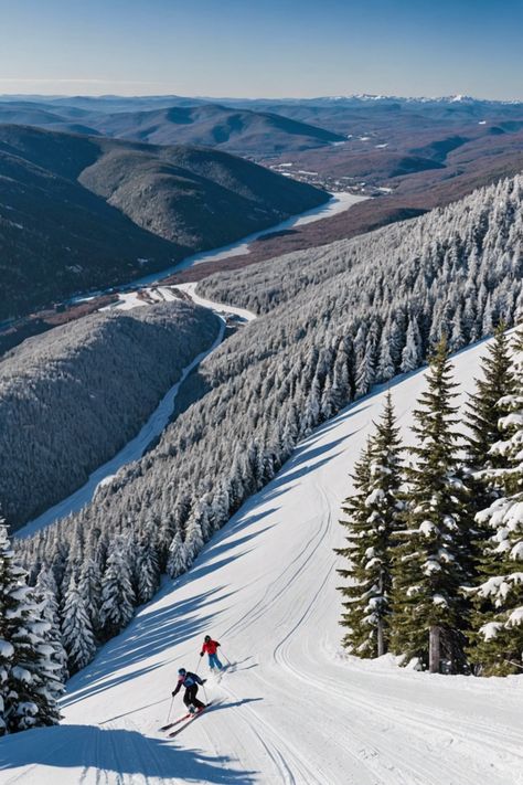 Hit the Slopes: A Guide to New Hampshire's Premier Ski Resorts Skiing Landscape, New Hampshire Ski Resorts, New England Landscape, England Landscape, Best Ski Resorts, Mount Washington, Quaint Village, Ski Resorts, White Mountains