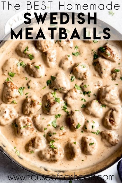 Easy Swedish Meatballs, Homemade Swedish Meatballs, Swedish Meatballs Easy, Meatballs And Gravy, Meatball Recipes Easy, Meatballs Easy, Swedish Meatballs, Favorite Comfort Food, Meatball Recipes