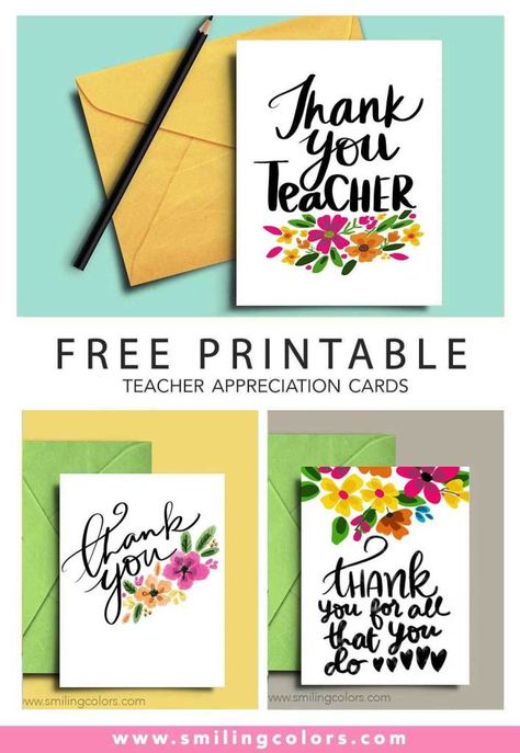 Thank you teacher: A set of FREE printable note cards - Smitha Katti Thank You Teacher Printable, Appreciation Crafts, Teacher Thank You Notes, Printable Thank You Notes, Printable Note Cards, Note Card Template, Teacher Board, Teachers Day Card, Teacher Appreciation Printables