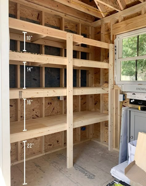 How We Organized Our Beach House Shed (& Two Tips That Helped A Ton) | Young House Love Shed Organizing, Shed Shelving, Storage Shed Organization, Diy Storage Shed, Shed Garage, Simple Shed, Shed Interior, Garage Storage Shelves, Shed Organization