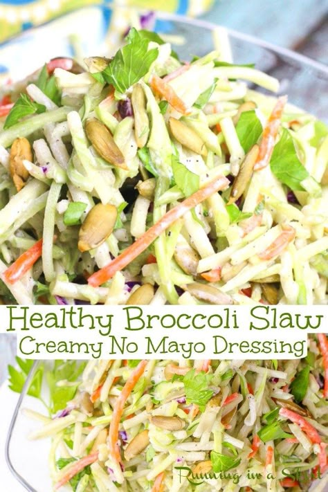 Healthy Broccoli Slaw Recipes, Brocoli Slaw Recipes, Recipes Using Broccoli, Broccoli Slaw Dressing, Healthy Broccoli Slaw, Broccoli Slaw Recipe, Dinners Vegetarian, Broccoli Cole Slaw, Broccoli Slaw Salad