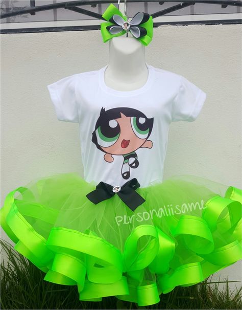 Powerpuff Birthday Party Ideas, Powerpuff Girls Birthday, Powder Puff Girls, Buttercup Powerpuff Girl, Family Themed Halloween Costumes, Powerpuff Girls Costume, Baby Birthday Outfit, Power Ranger Birthday, God Baby