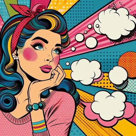 Pop Art Images Ideas, Ragazza Pop Art, Boho Pictures, Wallpaper Profile, Pop Art Party, Images Pop Art, Disney Pop Art, Pop Art Images, Pop Art Fashion