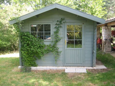 Image result for painted garden sheds Shed Paint Colours, Shed Conversion Ideas, Painted Garden Sheds, Painted Shed, Shed Colours, Shed Plan, Fence Paint, She Sheds, Backyard Inspo