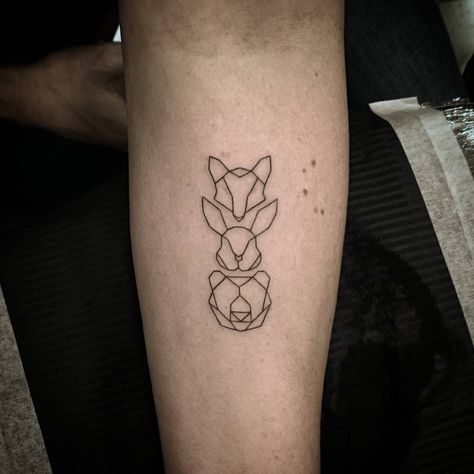 For the kids  Fox  Bunny Owl Rabbits Tattoo, Mutterschaft Tattoos, Rabbit Tattoo, Bunny Tattoos, Deer Tattoo, Gemini Tattoo, Bear Tattoos, Rabbit Tattoos, Bear Tattoo