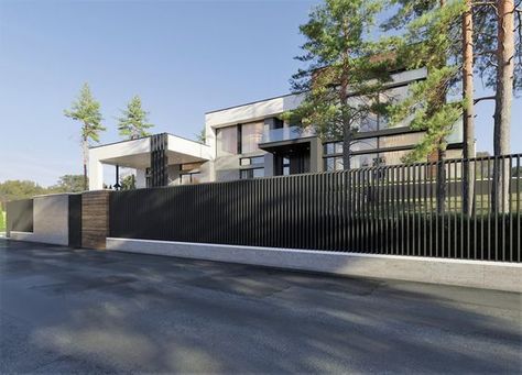 Iron Railings Outdoor, Pagar Modern, Architecture Residence, Fence Wall Design, Formal Garden Design, Compound Wall Design, Loft House Design, Gate Designs Modern, Fence Options