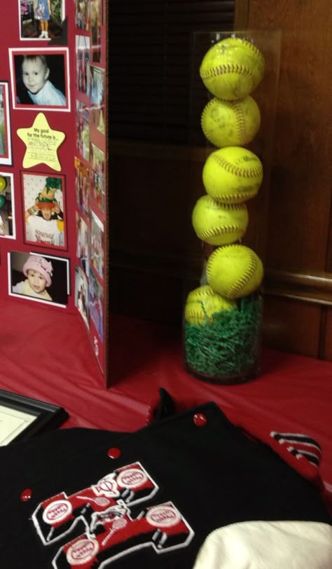 images of softball party | Softball grad party ideas | softball Senior Night Table Ideas, Night Table Ideas, Senior Night Table, Softball Senior Night, Party Decorations Centerpieces, Softball Banquet, Softball Birthday Parties, Ideas For Pictures, Grad Party Ideas