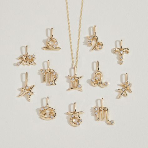 Birthday pending - calling all cancers, shop our solid gold and diamond necklaces. Memorable Jewelry, Initial Fonts, Zodiac Necklace, Zodiac Jewelry, Zodiac Symbols, Zodiac Necklaces, Letter Charms, Rose Gold Jewelry, Gold Letters