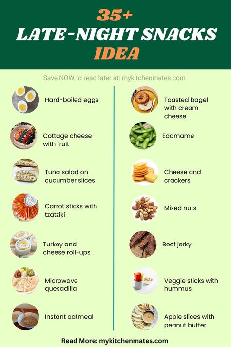 Late-Night Snacks Midnight Cravings, Night Time Snacks, Easy To Make Snacks, Mug Cake Microwave, Frozen Grapes, Seaweed Snacks, Bagel Cream Cheese, Filling Snacks, Instant Oatmeal