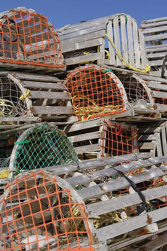 Lobster Traps | Flickr - Photo Sharing! Lobster Trap, House On Stilts, Safe Harbor, Fish Market, Vintage Nautical, Sea Art, Coastal Living, Fishing Boats, Beach Decor