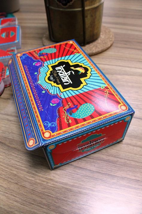 Retro Food Box- Indian Lorry Painting on Behance Biryani Packing Ideas, Biryani Box Packaging Design, Biryani Packaging Ideas, Retro Box Design, Desi Packaging, Indian Food Packaging Design, Holi Packaging, Desi Branding, Indian Food Packaging