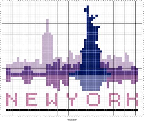 New York Cross Stitch Pattern, Cross Stitch New York, Chicago Cross Stitch, Nyc Cross Stitch, Eiffel Tower Cross Stitch, Broadway Cross Stitch Pattern, Cross Stitch Pattern Maker, Graph Paper Designs, Pix Art