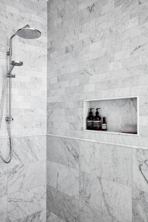 SELECTED WORK — March Twice Interiors Marble Tile Shower, Bondi Australia, Carrara Marble Bathroom, Marble Shower Tile, Custom Bench Seating, Carrara Marble Tile, Wc Bathroom, Bathroom Details, Marble Wall Tiles