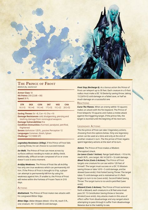 Ice Monster, Dungeons And Dragons Rules, Dnd Stats, Dnd Character Sheet, Dnd Races, Dungeon Master's Guide, Dungeons And Dragons 5e, Dungeons And Dragons Classes, D D Monsters