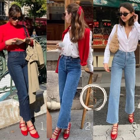 Red Flats Outfit, Mary Jane Outfit, Mary Jane Shoes Outfit, Red Shoes Outfit, Popular Outfits, Tomboy Style Outfits, Modest Fashion Outfits, Red Outfit, Tomboy Fashion