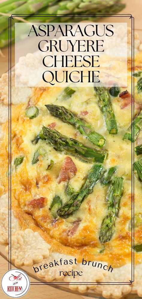 Fresh Asparagus and Gruyere Cheese Quiche is a wonderful recipe to make for breakfast or brunch. This exceptional quiche recipe is so quick and easy to prepare and perfect for special occasions like Mother's Day or Easter brunch. Bacon Cheese Quiche, Gouda Quiche, Asparagus Quiche Recipes, Bacon And Cheese Quiche, Mexican Breakfast Casserole, Ham Quiche, Asparagus Quiche, Cooking Eggs, Asparagus Bacon